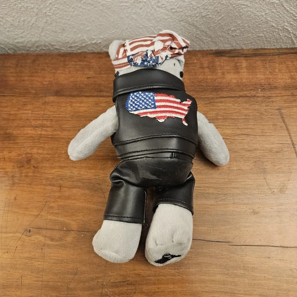 Vintage 2003 USPS Exclusive Motorcycle Stamp Biker Bear Post Office Plush